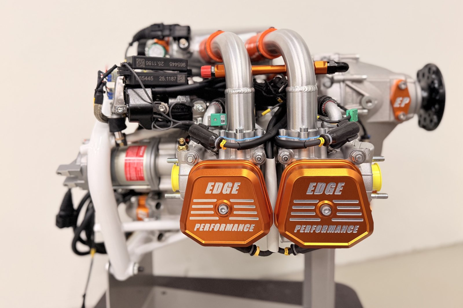 Modified Rotax 912 ULS generator engine for Zuri's hybrid-electric TD 2.0, with direct-drive PTO, built by EdgePerformance