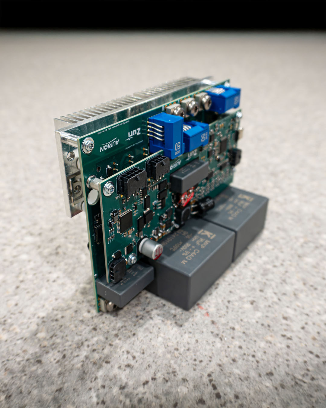 The in-house Aurion motor-controller board on the bench