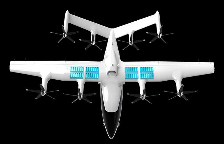 Zuri Hybrid VTOL aircraft with visualized 60 kWh battery layout, highlighting efficient energy use for medium-range travel.