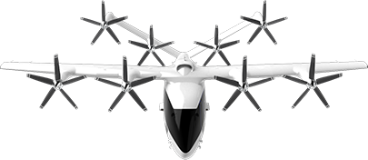 Zuri Hybrid VTOL aircraft designed for medium-range intercity flights, combining vertical takeoff with aerodynamic cruising.